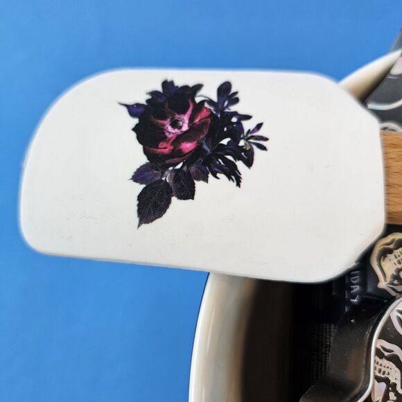 Goth Halloween Skull Mixing Bowl Spatula Cookie Cutter Set Floral Baking Retired - Picture 5 of 8